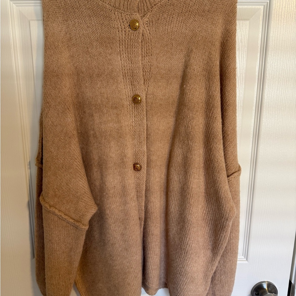Amazon Women's Brown Cardigan with Button Accents